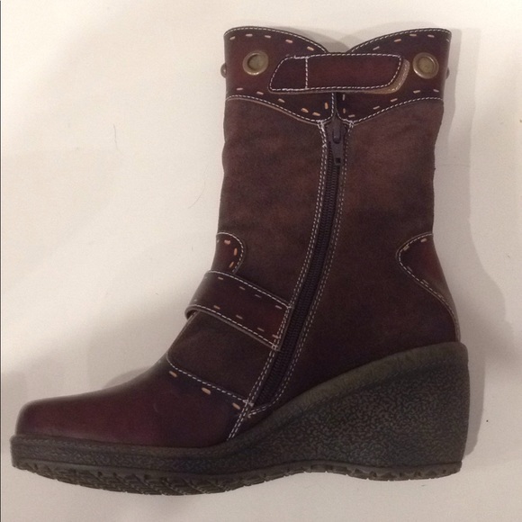 SpringStep Boot in Brown Leather and Brown Suede - Picture 3 of 6